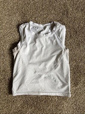 Sleeveless White Women's Layered Knit Tank Top